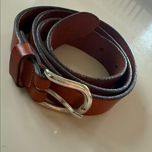 Isabel Marant Brown Leather Belt with Silver Buckle